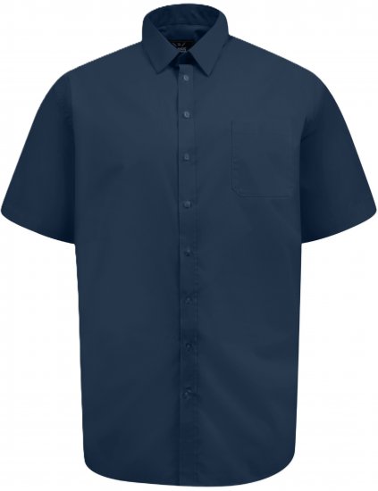D555 Lucas Chemise Stretch Manches Courtes Anti-Taches Sans Repassage Bleu Marine - Chemises - Chemises Grandes Tailles Hommes