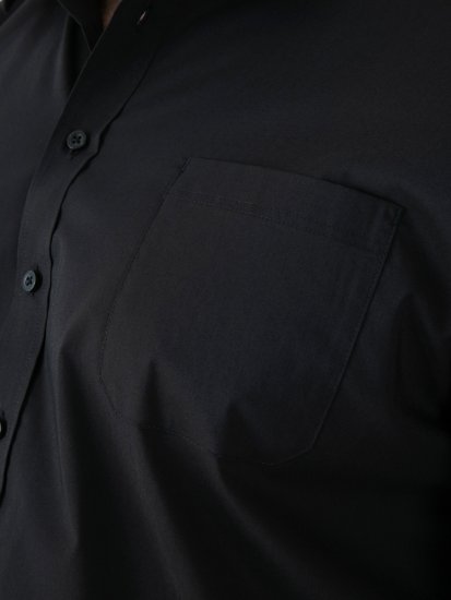 D555 Lucas Chemise Stretch Manches Courtes Anti-Taches Sans Repassage Noire - Chemises - Chemises Grandes Tailles Hommes