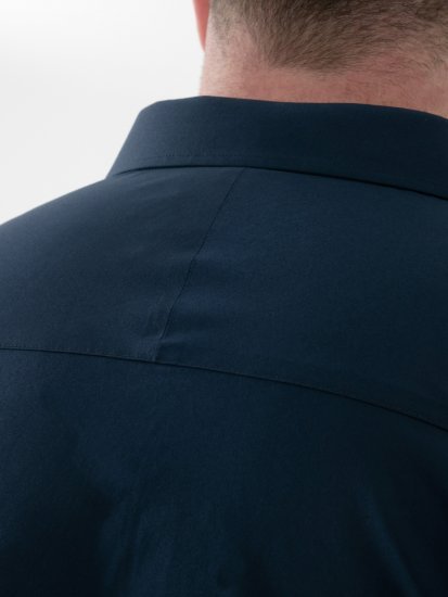 D555 Lucas Chemise Stretch Manches Courtes Anti-Taches Sans Repassage Bleu Marine - Chemises - Chemises Grandes Tailles Hommes