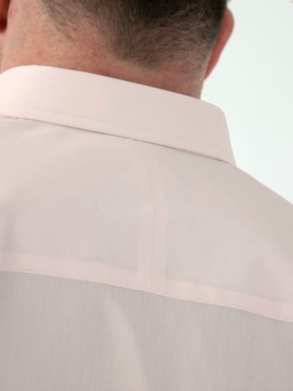 D555 Lucas Chemise Stretch Manches Courtes Anti-Taches Sans Repassage Rose - Chemises - Chemises Grandes Tailles Hommes