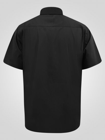 D555 Lucas Chemise Stretch Manches Courtes Anti-Taches Sans Repassage Noire - Chemises - Chemises Grandes Tailles Hommes