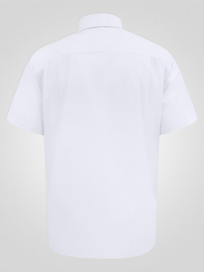 D555 Lucas Chemise Stretch Manches Courtes Anti-Taches Sans Repassage Blanche - Chemises - Chemises Grandes Tailles Hommes