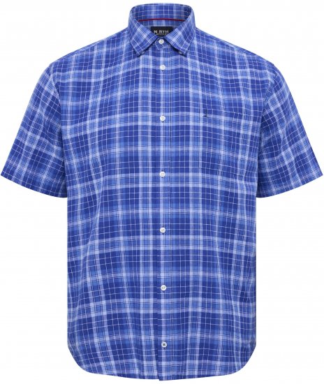 North Latitude 51145 Checked Short Sleeve Shirt Cobolt Blue - Chemises manche courte - Chemises Homme Manche Courte Grande Taille