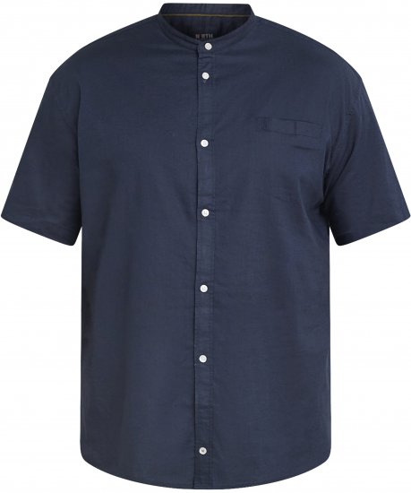 North Latitude 61109 Chemise Manches Courtes à Col Mao Bleu Marine - Chemises - Chemises Grandes Tailles Hommes