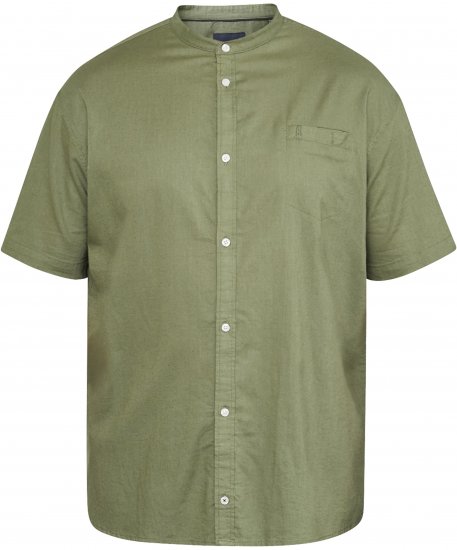 North Latitude 61109 Chemise Manches Courtes à Col Mao Vert Olive - Chemises - Chemises Grandes Tailles Hommes