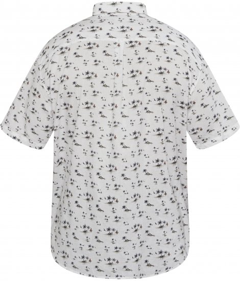 North Latitude 61111 Chemise en Lin Imprimée Manches Courtes Blanc - Chemises - Chemises Grandes Tailles Hommes