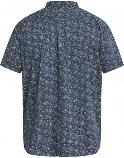 North Latitude 61112 Chemise Stretch Imprimé Intégral Bleu Marine - Chemises - Chemises Grandes Tailles Hommes