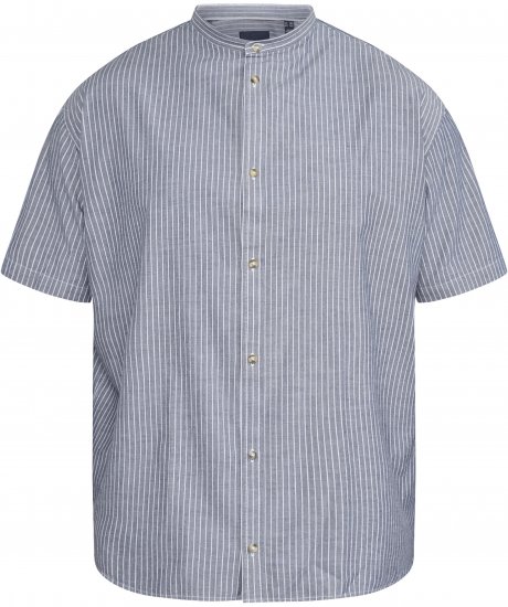North Latitude 61164 Chemise Rayée à Col Mao Gris - Chemises - Chemises Grandes Tailles Hommes