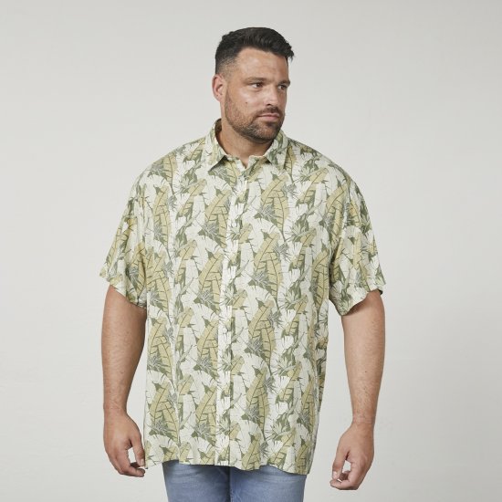 North Latitude 61310 Chemise en Viscose Imprimé Intégral Vert Olive - Chemises - Chemises Grandes Tailles Hommes