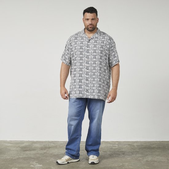 North Latitude 61313 Chemise en Viscose à Col Cubain Gris - Chemises - Chemises Grandes Tailles Hommes
