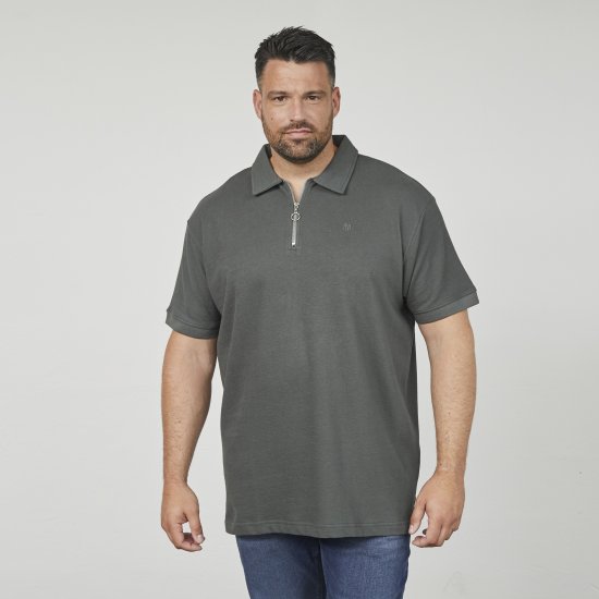 North Latitude 61347 Polo avec Zip Vert Foncé - Polos - Polos homme grande taille