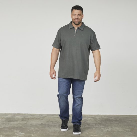 North Latitude 61347 Polo avec Zip Vert Foncé - Polos - Polos homme grande taille