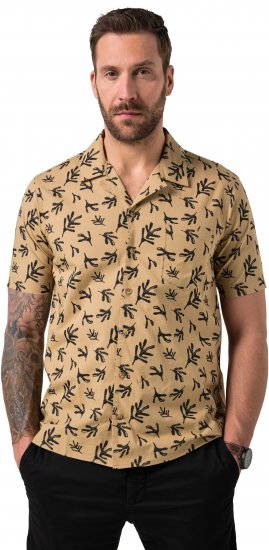 JP1880 Boxy Cuba Short Sleeve Shirt Camel - Chemises - Chemises Grandes Tailles Hommes