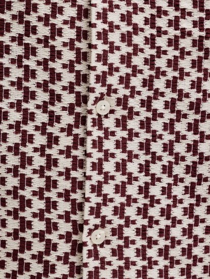 Jack & Jones Montauk Crochet Short Sleeve Shirt Dark Red - Chemises manche courte - Chemises Homme Manche Courte Grande Taille