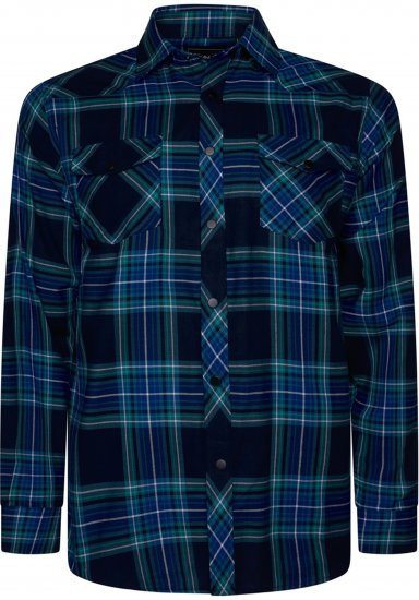 Kam Jeans 6353 Western Check Shirt Navy - Chemises - Chemises Grandes Tailles Hommes