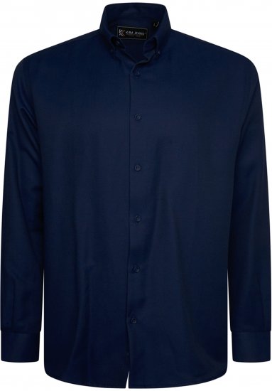 Kam Jeans 6357 Dobby Weave Shirt Navy - Chemises - Chemises Grandes Tailles Hommes