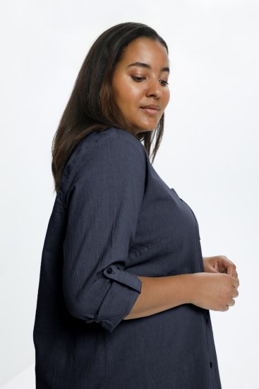Kaffe Curve Nana Tunique Chemise Bleu Marine Nuit - Blouses et tuniques - 