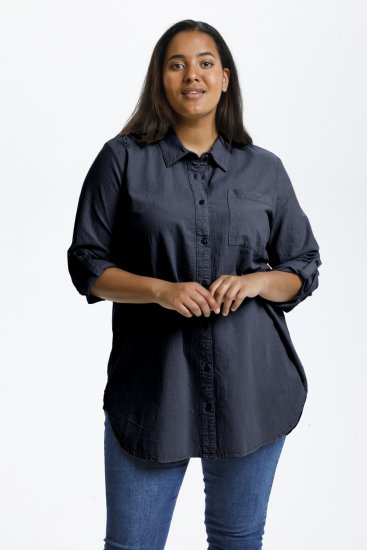 Kaffe Curve Nana Tunique Chemise Bleu Marine Nuit - Blouses et tuniques - 