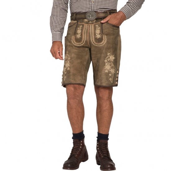 JP1880 Shorts Goat Suede with Belt Buckle Traditional Moss Green - Tenues de fête - Tenues de fête – Pour célébrer avec style et confort