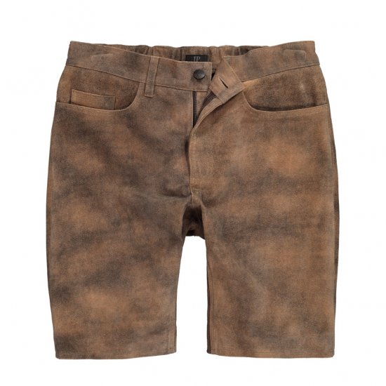 JP1880 Shorts Leather Traditional Cowhide Brown - Shorts - Shorts hommes grande taille