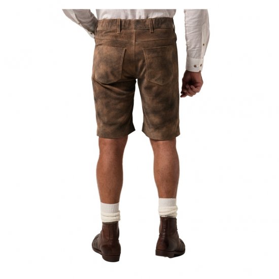 JP1880 Shorts Leather Traditional Cowhide Brown - Shorts - Shorts hommes grande taille