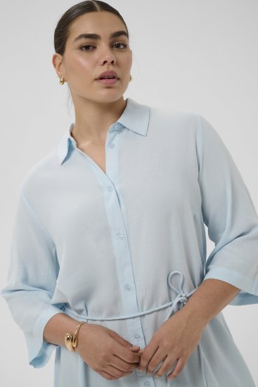 Kaffe Curve Mille Short Shirt Dress Nantucket Breeze Blue - Robes mini - 