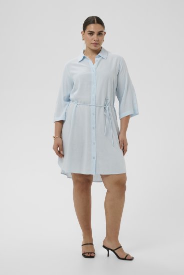 Kaffe Curve Mille Short Shirt Dress Nantucket Breeze Blue - Robes mini - 