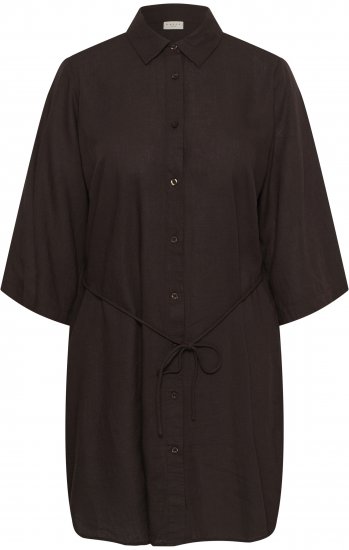 Kaffe Curve Mille Short Shirt Dress Black Coffee Brown - Robes mini - 