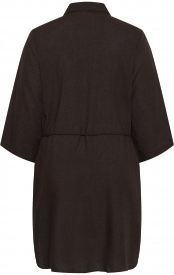 Kaffe Curve Mille Short Shirt Dress Black Coffee Brown - Robes mini - 