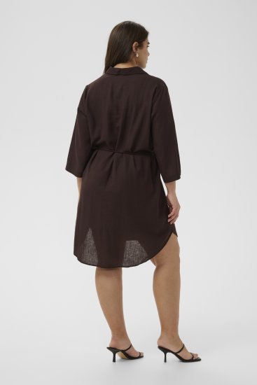 Kaffe Curve Mille Short Shirt Dress Black Coffee Brown - Robes mini - 