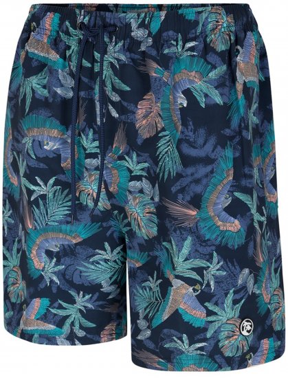 Espionage SW100 Bird Print Swimshorts Blue - Vêtements de bain - Maillots/Shorts de bain Grande Taille pour Hommes 