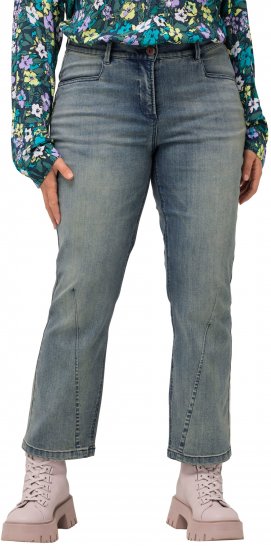 Ulla Popken Splatter Painted Jeans Washed Blue Denim - Jeans & Pantalons Femme Grandes Tailles – Plus Size - 