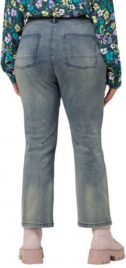 Ulla Popken Splatter Painted Jeans Washed Blue Denim - Jeans & Pantalons Femme Grandes Tailles – Plus Size - 