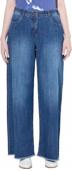 Ulla Popken Extra Wide Leg Stretch Fit Jeans Denim Blue - Jeans & Pantalons Femme Grandes Tailles – Plus Size - 