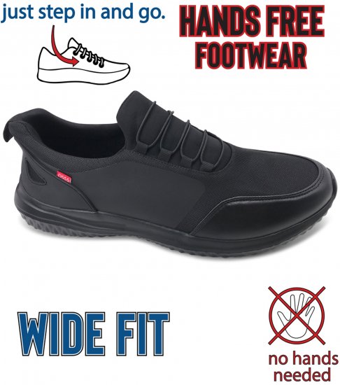 D555 Doncaster Kingsize Hands Free with Faux Laces Black - Baskets et sneakers - 