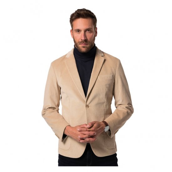 JP1880 Suit Jacket Corduroy Business Sand - Costumes - Costumes grandes tailles 