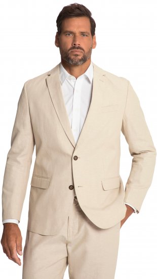 JP1880 Kos Linen Blend Jacket Sand - Costumes - Costumes grandes tailles 