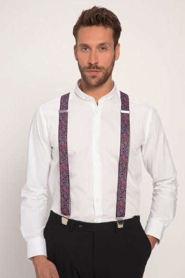 JP1880 Suspenders with Adjustable Length Burgundy Red - Accessoires - 