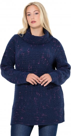 Ulla Popken Space Yarn Oversized Turtleneck Sweater Blue - Sweatshirts & hoodies - 