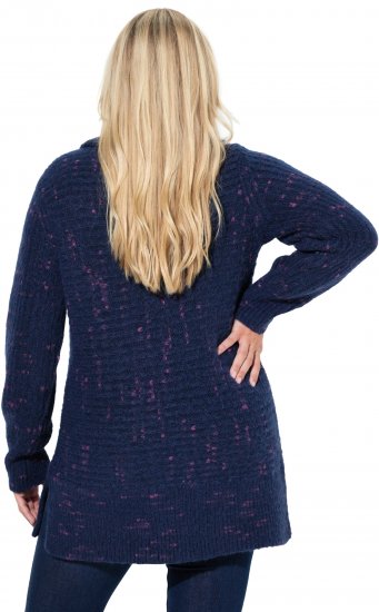 Ulla Popken Space Yarn Oversized Turtleneck Sweater Blue - Sweatshirts & hoodies - 