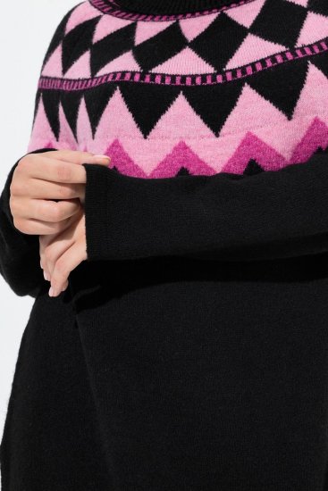 Ulla Popken Neon Alpine Pattern Long Sleeve Turtleneck Sweater Light Pink - Sweatshirts & hoodies - Sweats, hoodies et mailles douillets