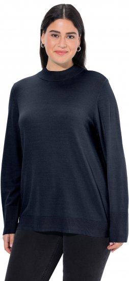 Ulla Popken Long Sleeves Mock Turtleneck Sweater Navy - Sweatshirts & hoodies - 