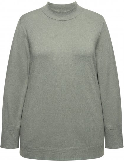 Ulla Popken Long Sleeves Mock Turtleneck Sweater Grey - Sweatshirts & hoodies - 