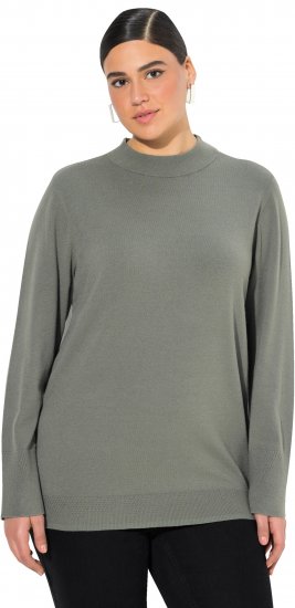 Ulla Popken Long Sleeves Mock Turtleneck Sweater Grey - Sweatshirts & hoodies - 