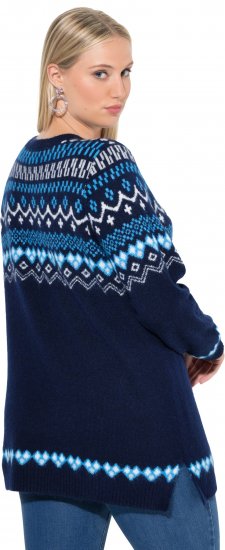 Ulla Popken Norwegian Style Pastel Tone Long Sleeve Sweater Ink Blue - Sweatshirts & hoodies - 