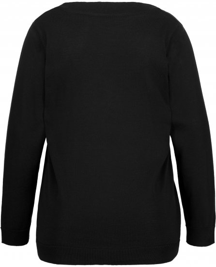 Ulla Popken Casual V-Neck Long Sleeve Sweater Black - Sweatshirts & hoodies - 