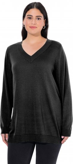 Ulla Popken Casual V-Neck Long Sleeve Sweater Black - Sweatshirts & hoodies - 