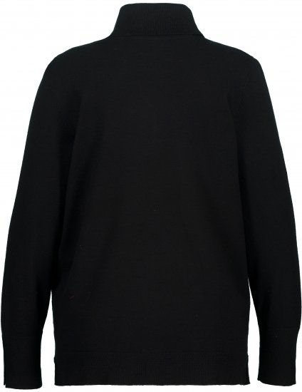 Ulla Popken Turtleneck Ribbed Trim Long Sleeve Sweater Black - Sweatshirts & hoodies - 