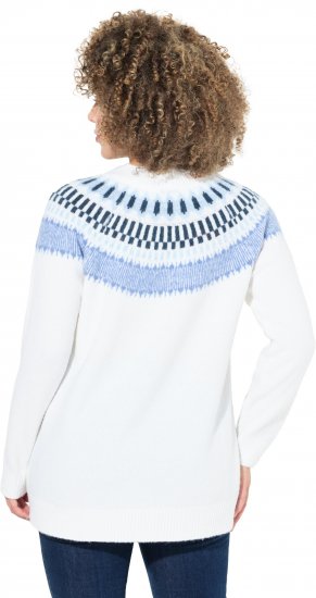 Ulla Popken Norwegian-Inspired Long Sleeve Knit Sweater Snow White - Sweatshirts & hoodies - 