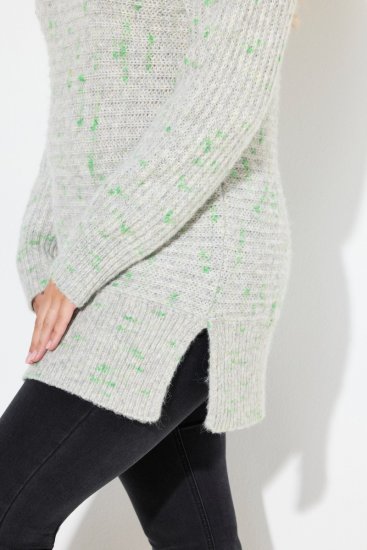 Ulla Popken Space Yarn Oversized Turtleneck Sweater Light Grey Melange - Sweatshirts & hoodies - Sweats, hoodies et mailles douillets